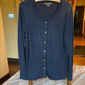 Eddie Bauer Blue Button-Up Cardigan